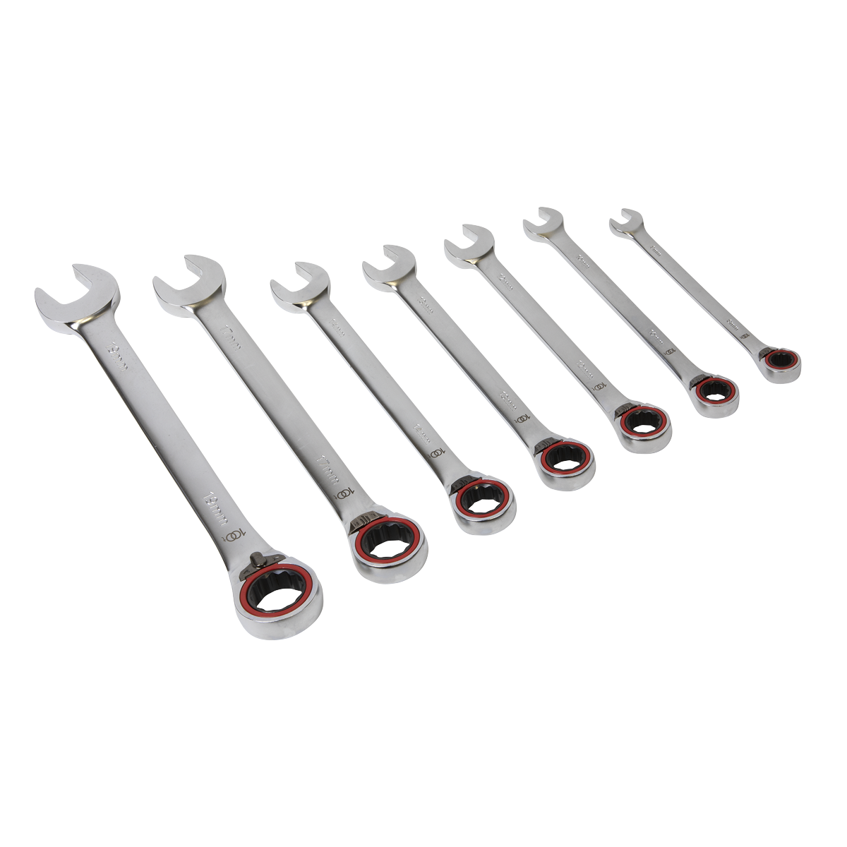 Premier Platinum AK63945 Premier Platinum Reversible Ratchet Combination Spanner Set 7pc