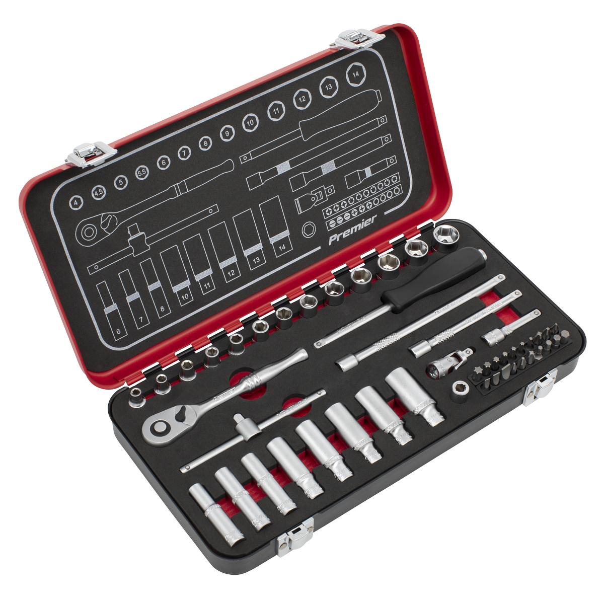 Premier Platinum AK7920 Premier Platinum Socket Set 1/4"Sq Drive 49pc