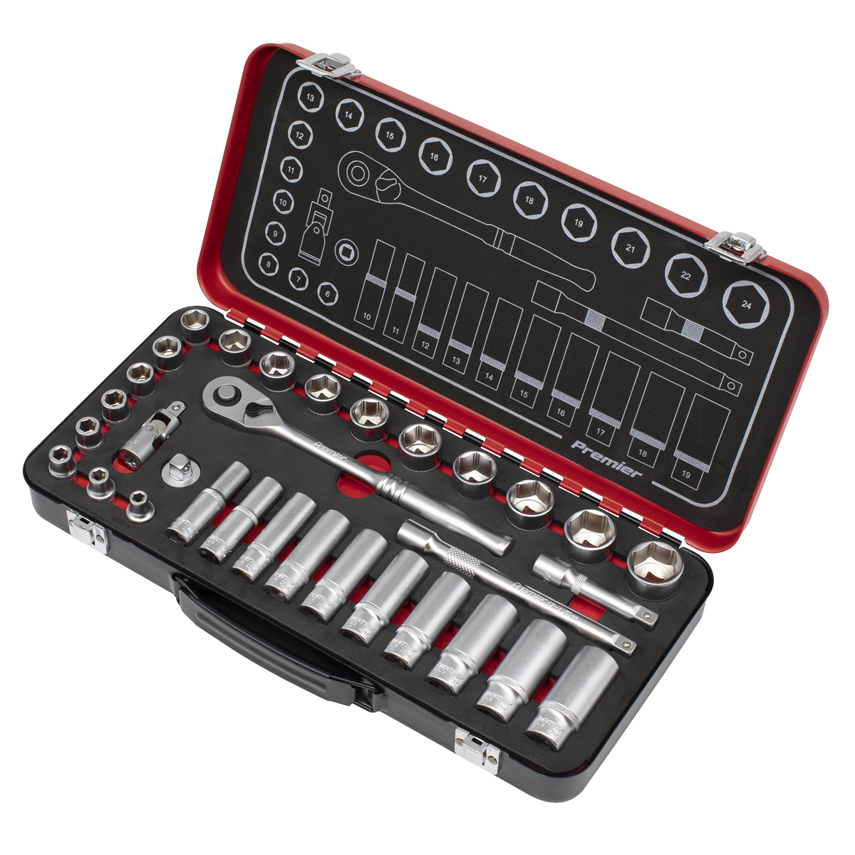 Premier Platinum AK7922 Premier Platinum Socket Set 3/8"Sq Drive 32pc