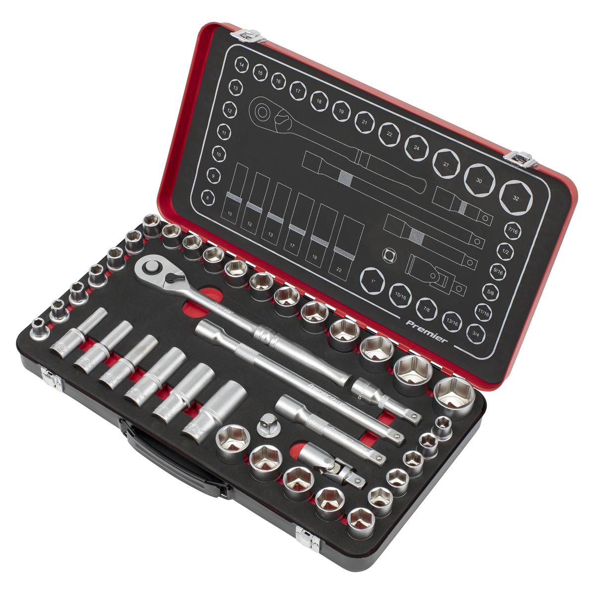 Premier Platinum AK7925 Premier Platinum Metric/Imperial Socket Set 1/2"Sq Drive 40pc