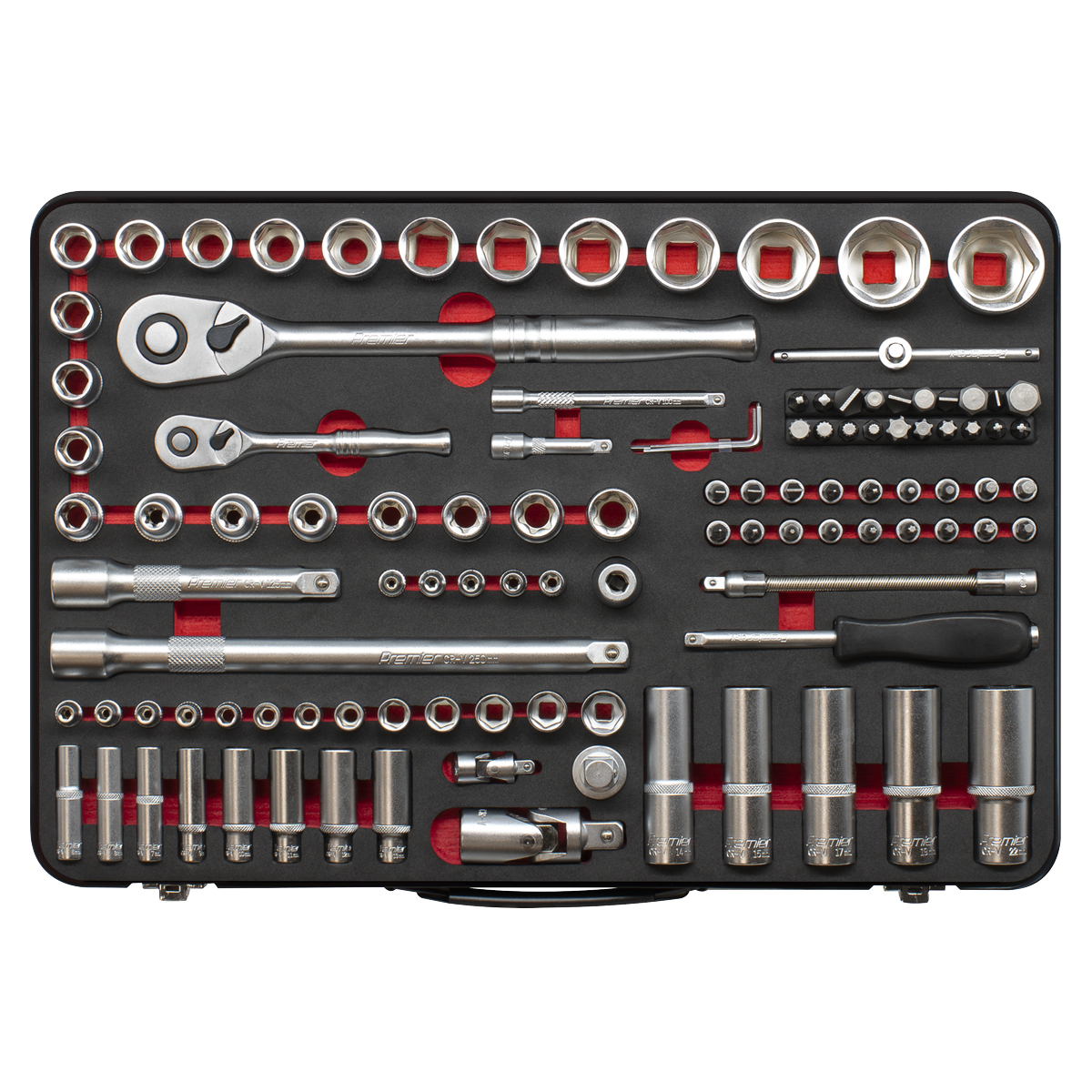 Premier Platinum AK7926 Premier Platinum Socket Set 1/4" & 1/2"Sq Drive 108pc
