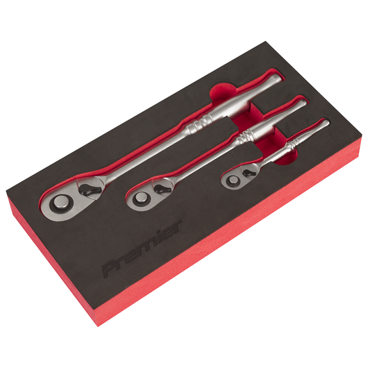 Premier Platinum AK7933 Premier Platinum Pear-Head Ratchet Wrench Set with Flip Reverse 3pc