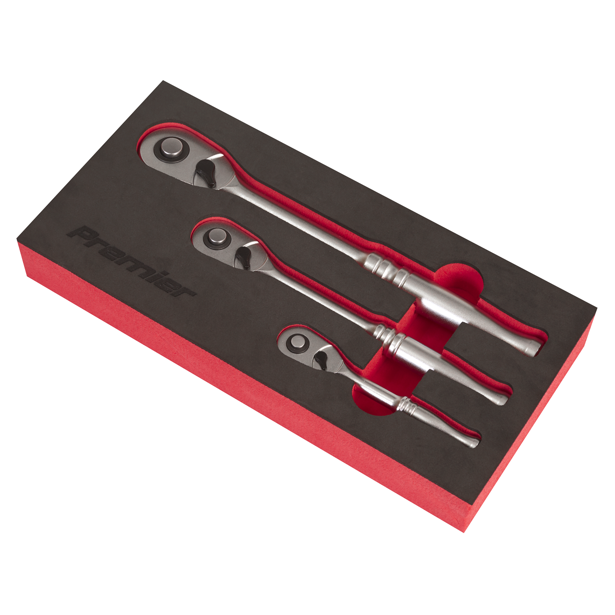 Premier Platinum AK7933 Premier Platinum Pear Head Ratchet Wrench Set with Flip Reverse 3pc