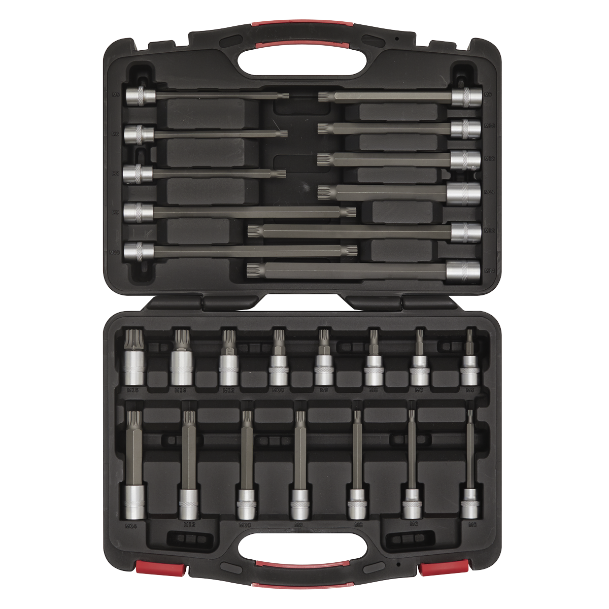Premier Platinum AK89002 Premier Platinum Spline Socket Bit Set 3/8"Sq Drive 26pc