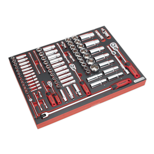 Premier Platinum TBTP02 Premier Platinum Socket Set with Tool Tray 1/4", 3/8" & 1/2"Sq Drive 91pc