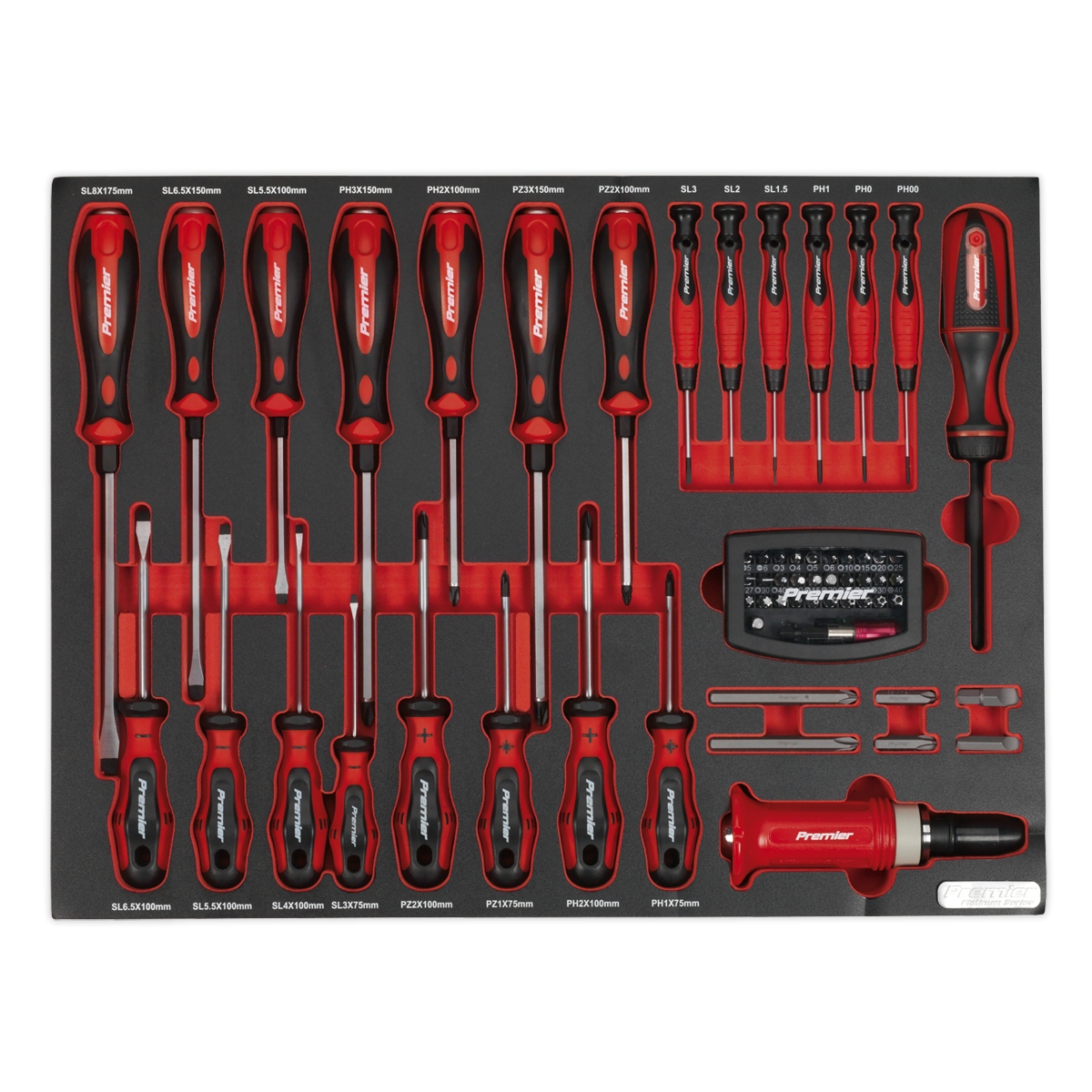Premier Platinum TBTP04 Premier Platinum Screwdriver Set with Tool Tray 72pc