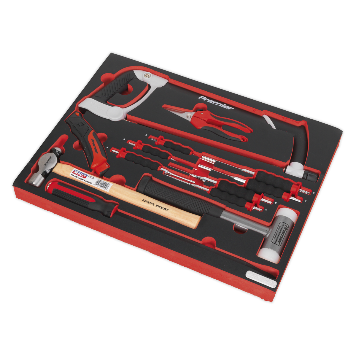 Premier Platinum TBTP06UK Premier Platinum Hacksaw, Hammers & Punch Kit with Tool Tray 13pc