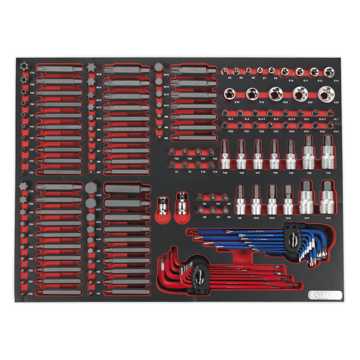 Premier Platinum TBTP07 Premier Platinum Specialised Bit & Socket Set with Tool Tray 177pc