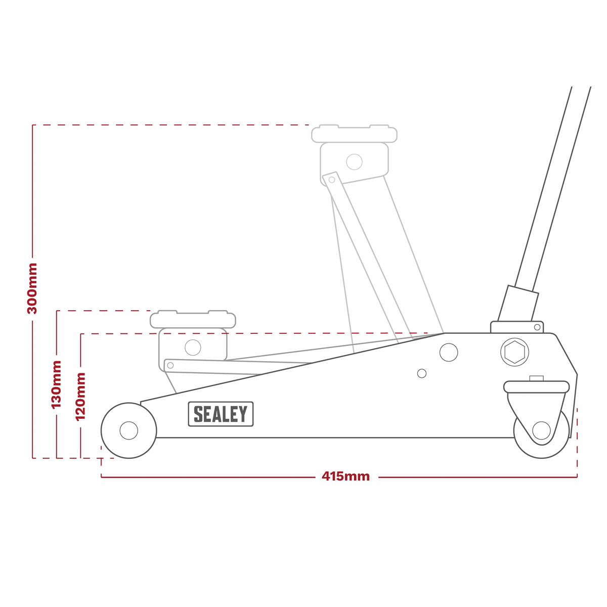 Sealey 1015CX Short Chassis Trolley Jack 1.5 Tonne