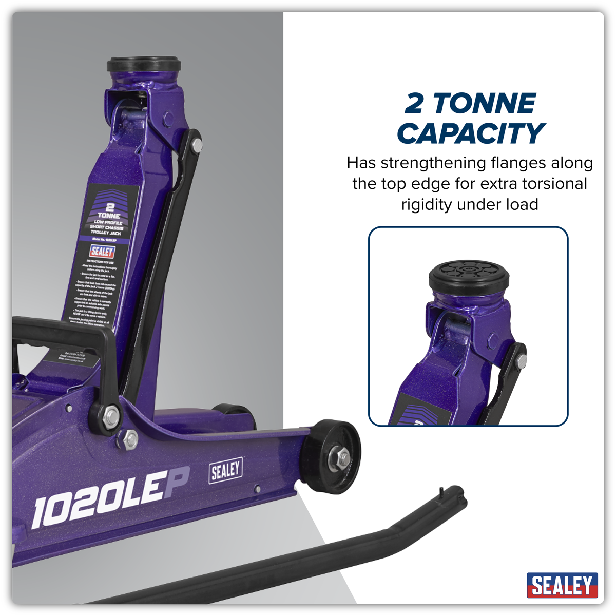 Sealey 1020LEP Low Profile Short Chassis Trolley Jack 2 Tonne - Purple