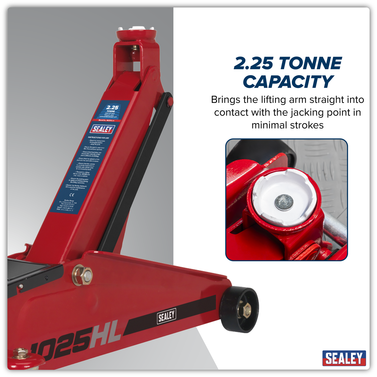 Sealey 1025HL High Lift SUV Trolley Jack with Super Rocket Lift 2.25 Tonne