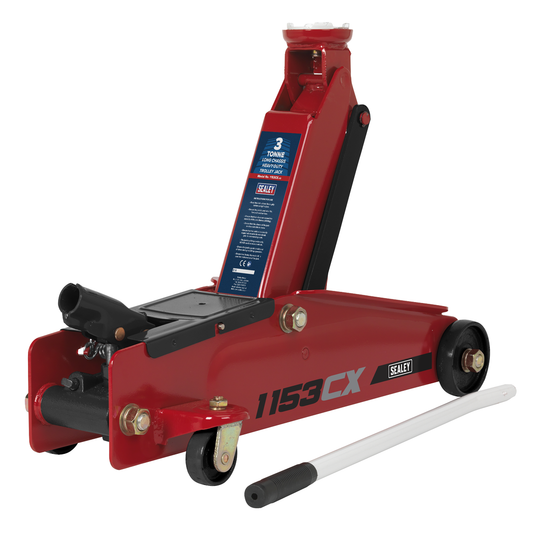 Sealey 1153CX Heavy-Duty Long Reach Trolley Jack 3 Tonne