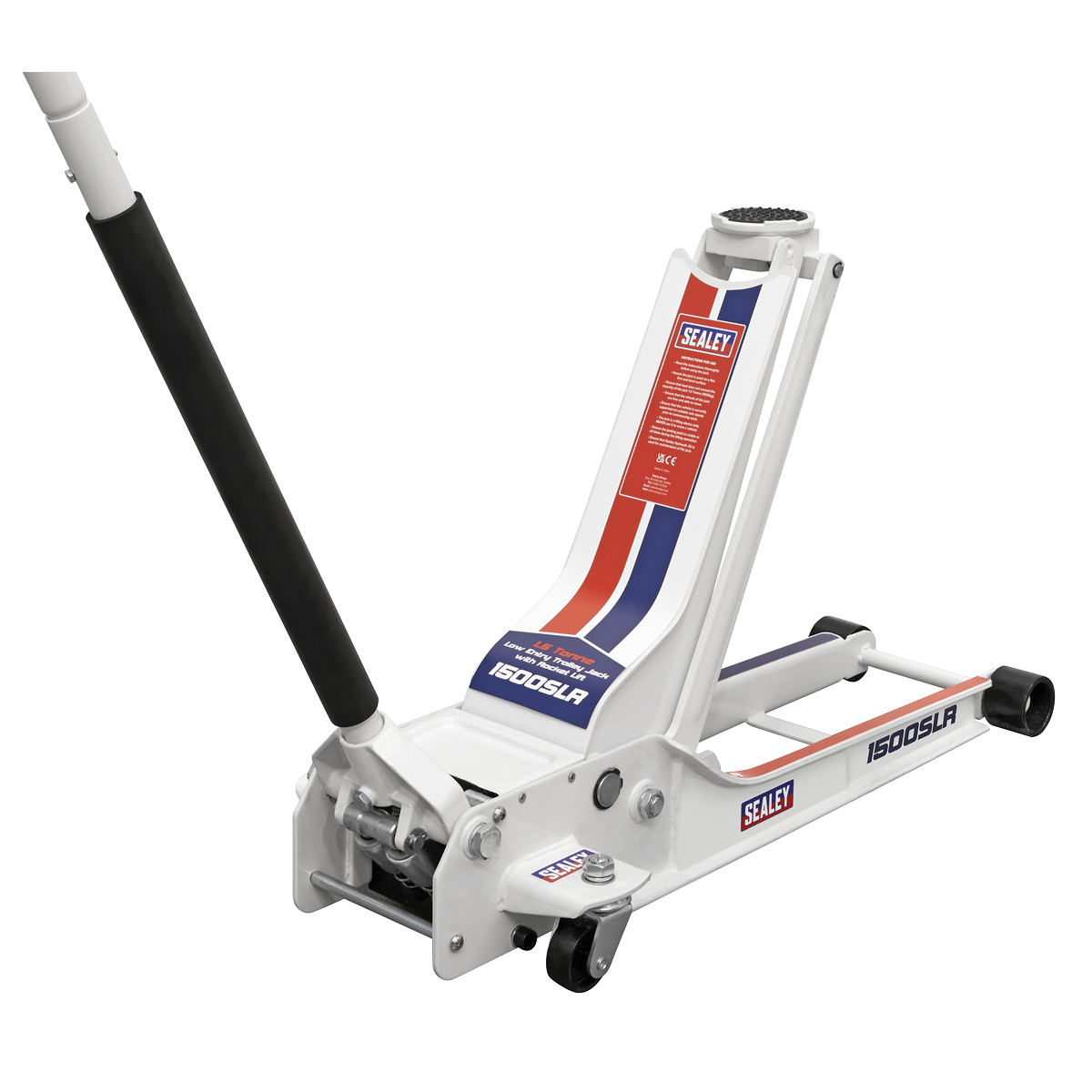 Sealey 1500SLR Low Profile Long Reach Rocket Lift Trolley Jack 1.5 Tonne