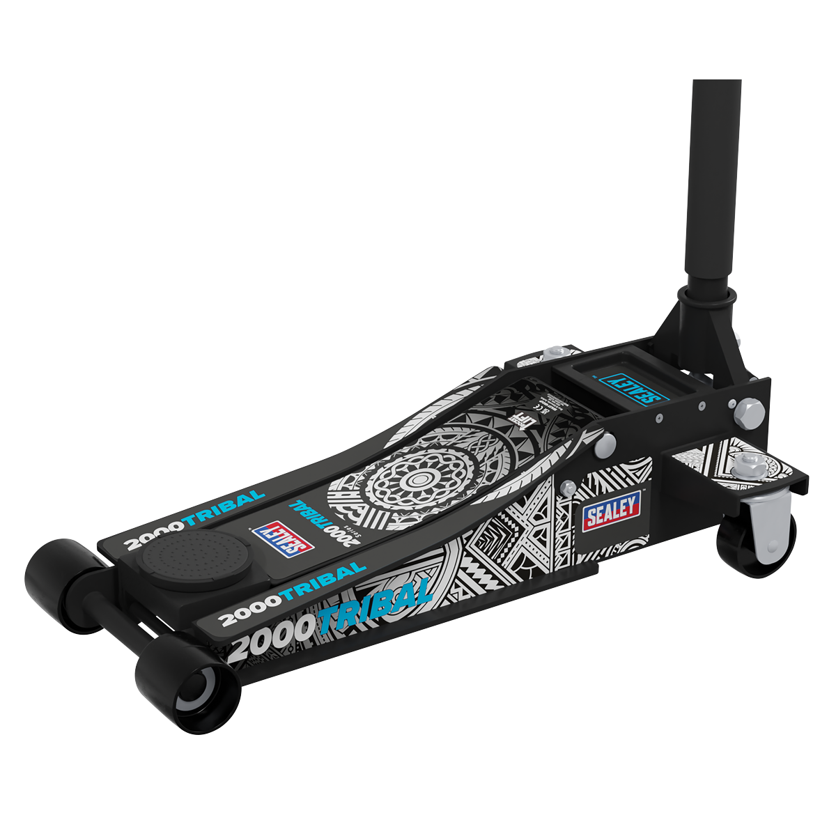 Sealey 2000CB Low Profile Custom Design Trolley Jack with Rocket Lift 2 Tonne - Black