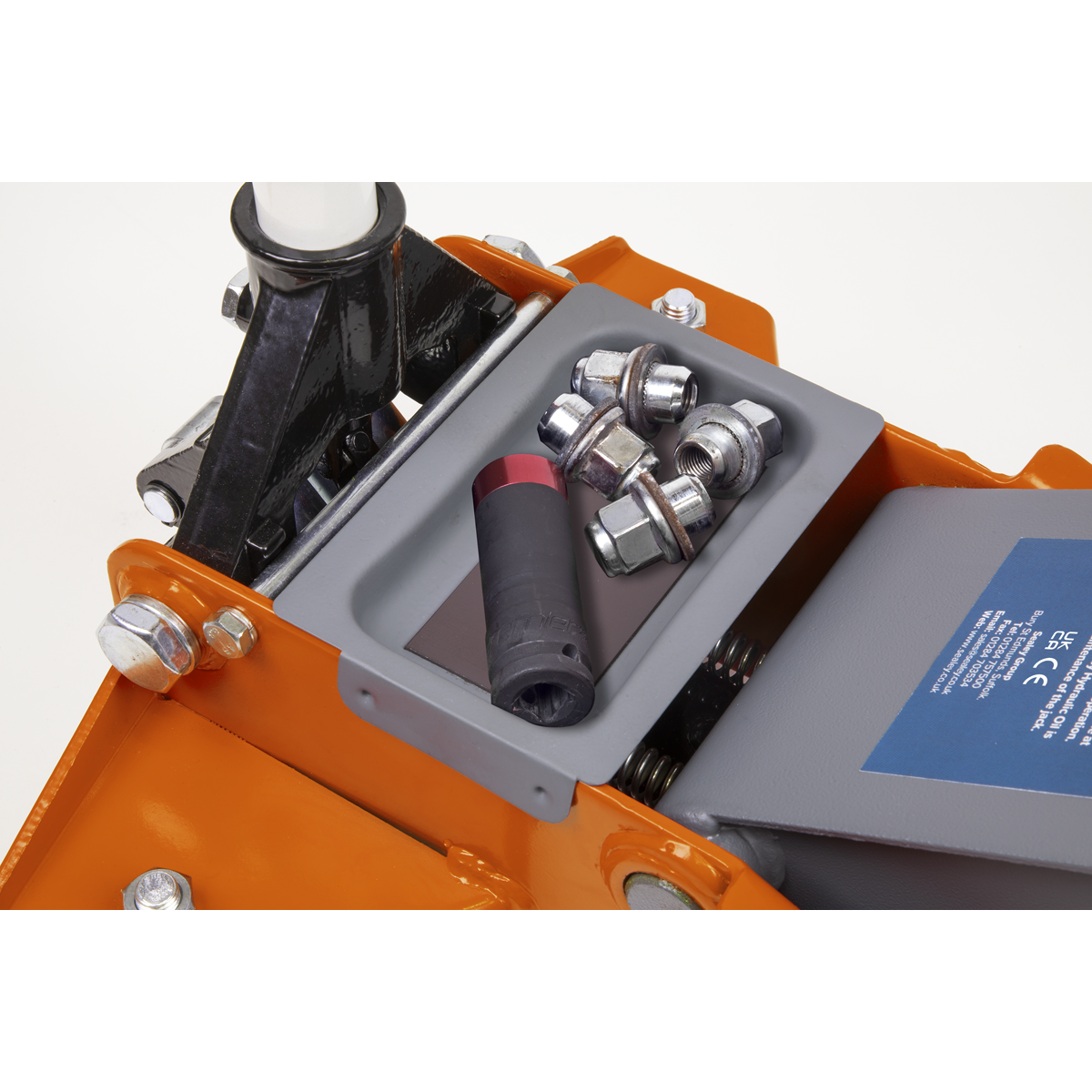 Sealey 2001LEOR Low Profile Trolley Jack with Rocket Lift 2.25 Tonne - Orange