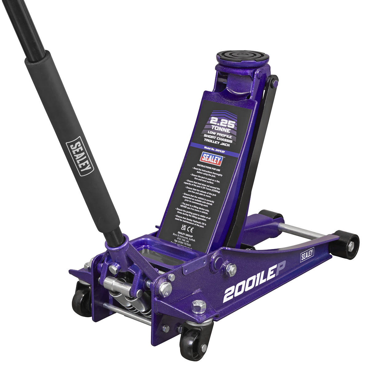 Sealey 2001LEP Low Profile Trolley Jack with Rocket Lift 2.25 Tonne - Purple