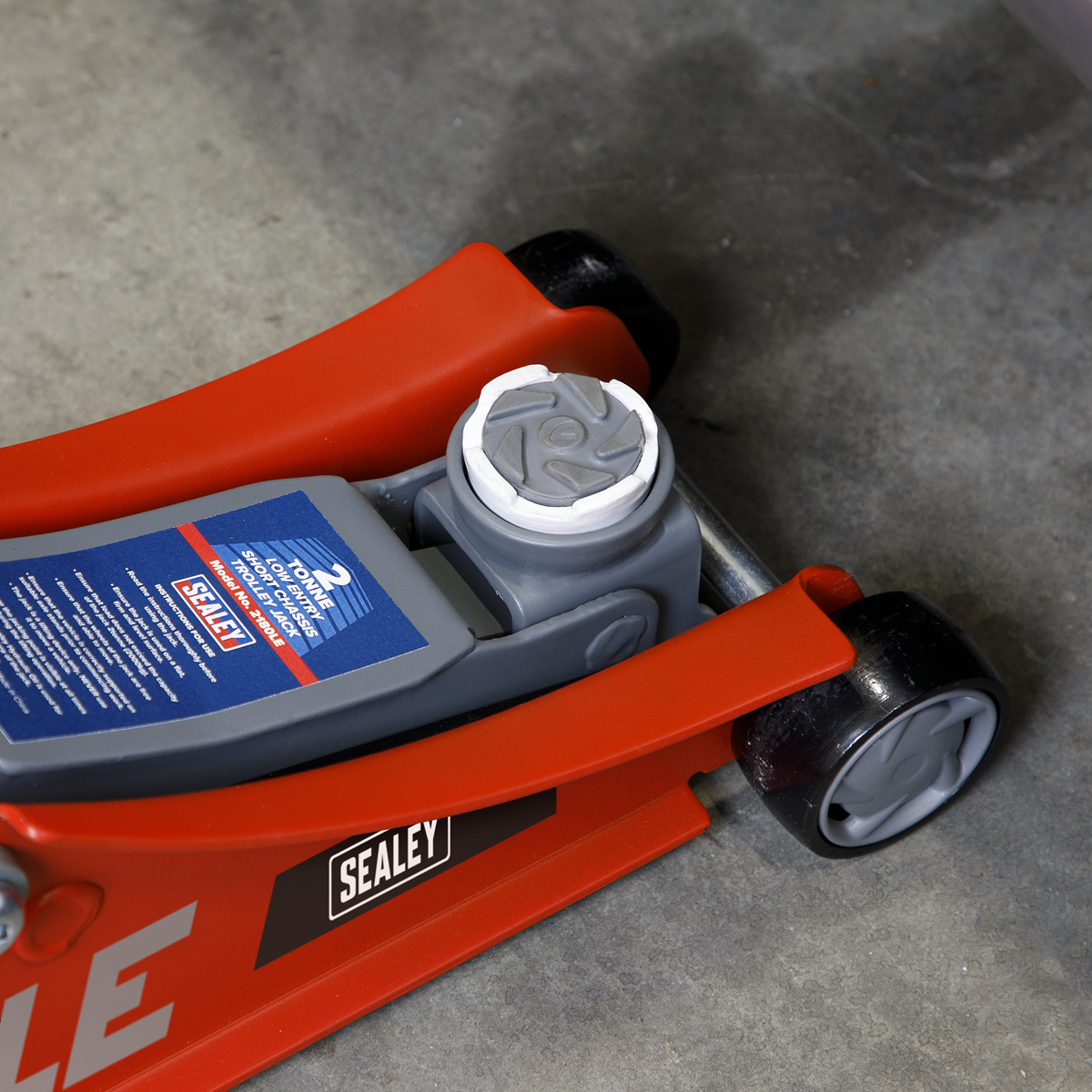 Sealey 2180LE 180° Handle Low Profile Short Chassis Trolley Jack 2 Tonne - Red