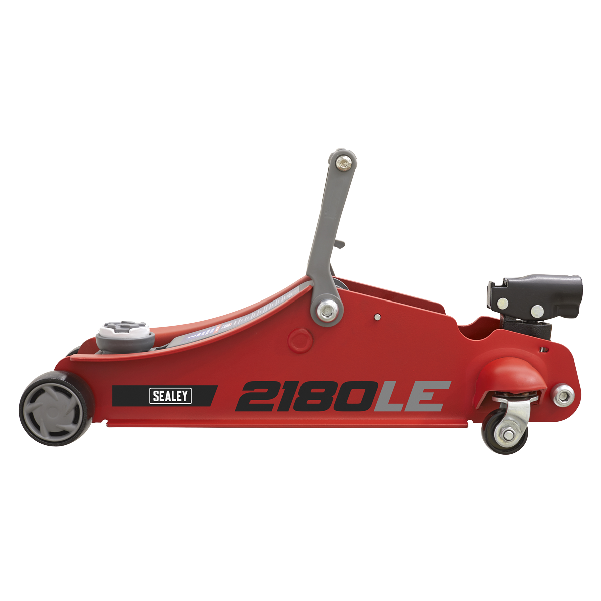 Sealey 2180LE 180° Handle Low Profile Short Chassis Trolley Jack 2 Tonne - Red