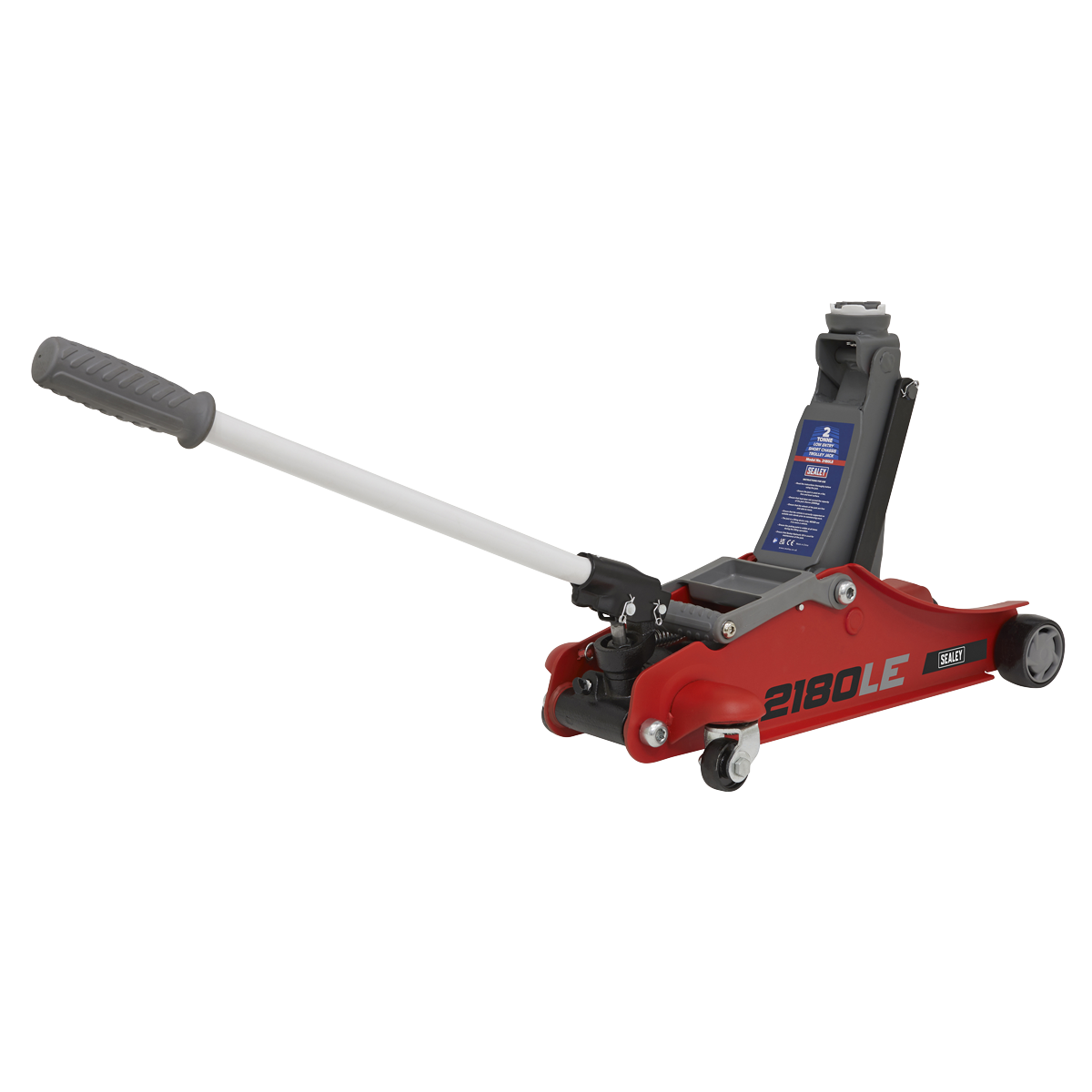 Sealey 2180LE 180° Handle Low Profile Short Chassis Trolley Jack 2 Tonne - Red