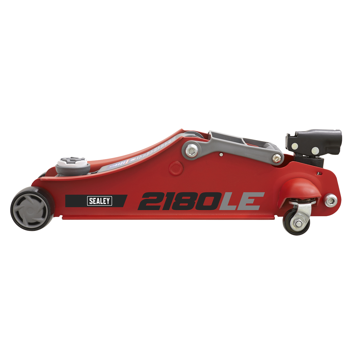Sealey 2180LE 180° Handle Low Profile Short Chassis Trolley Jack 2 Tonne - Red