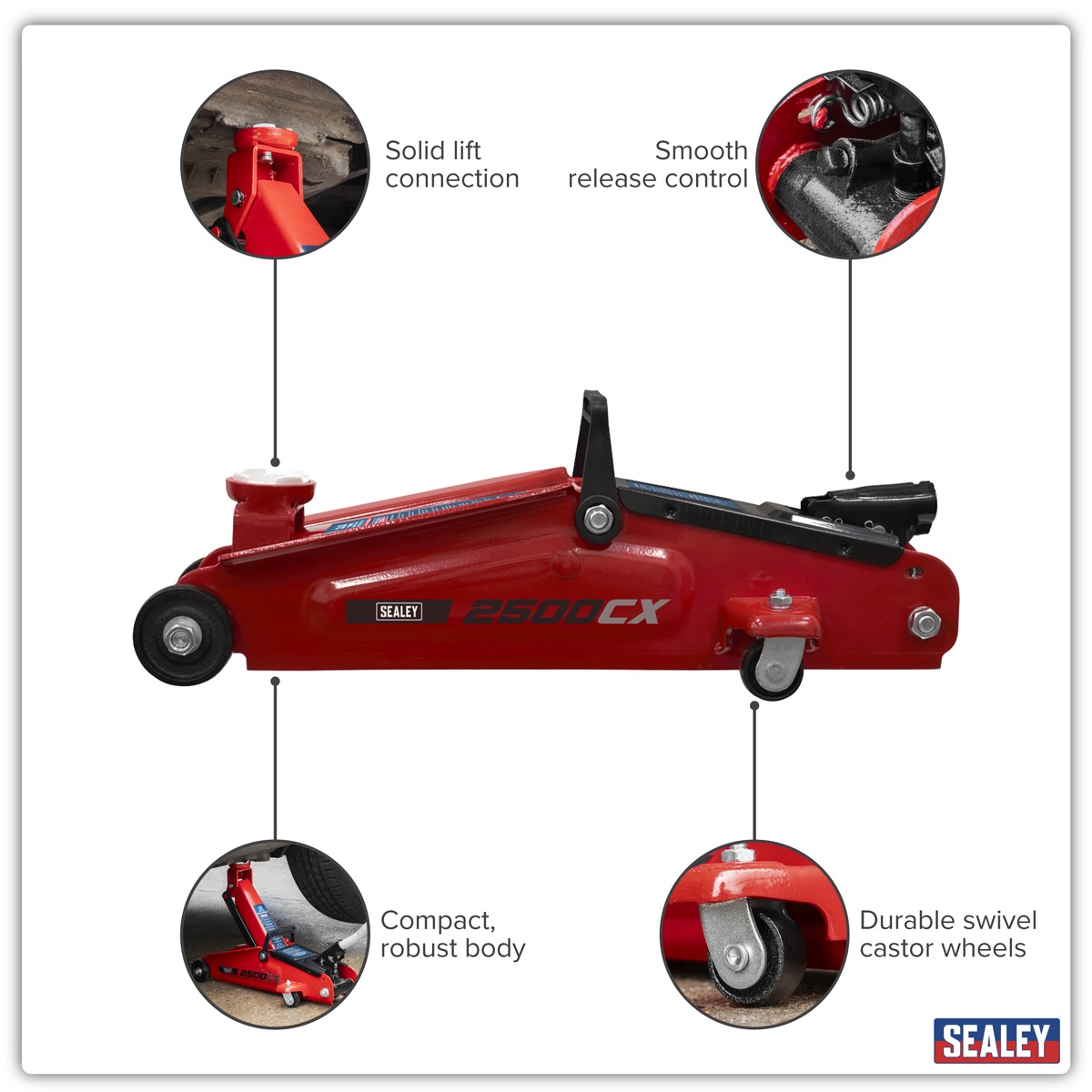 Sealey 2500CX Heavy-Duty Trolley Jack 2.5 Tonne