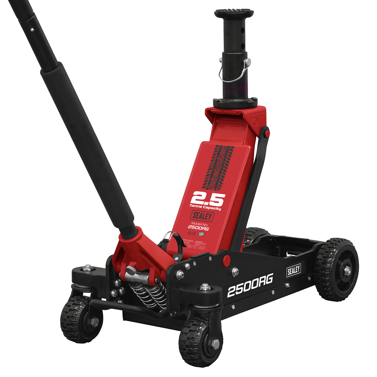 Sealey 2500RG Big Wheel Hybrid Trolley Jack for Off-Road Vehicles, SUVs, Vans & 4x4s with Super Rocket Lift 2.5 Tonne