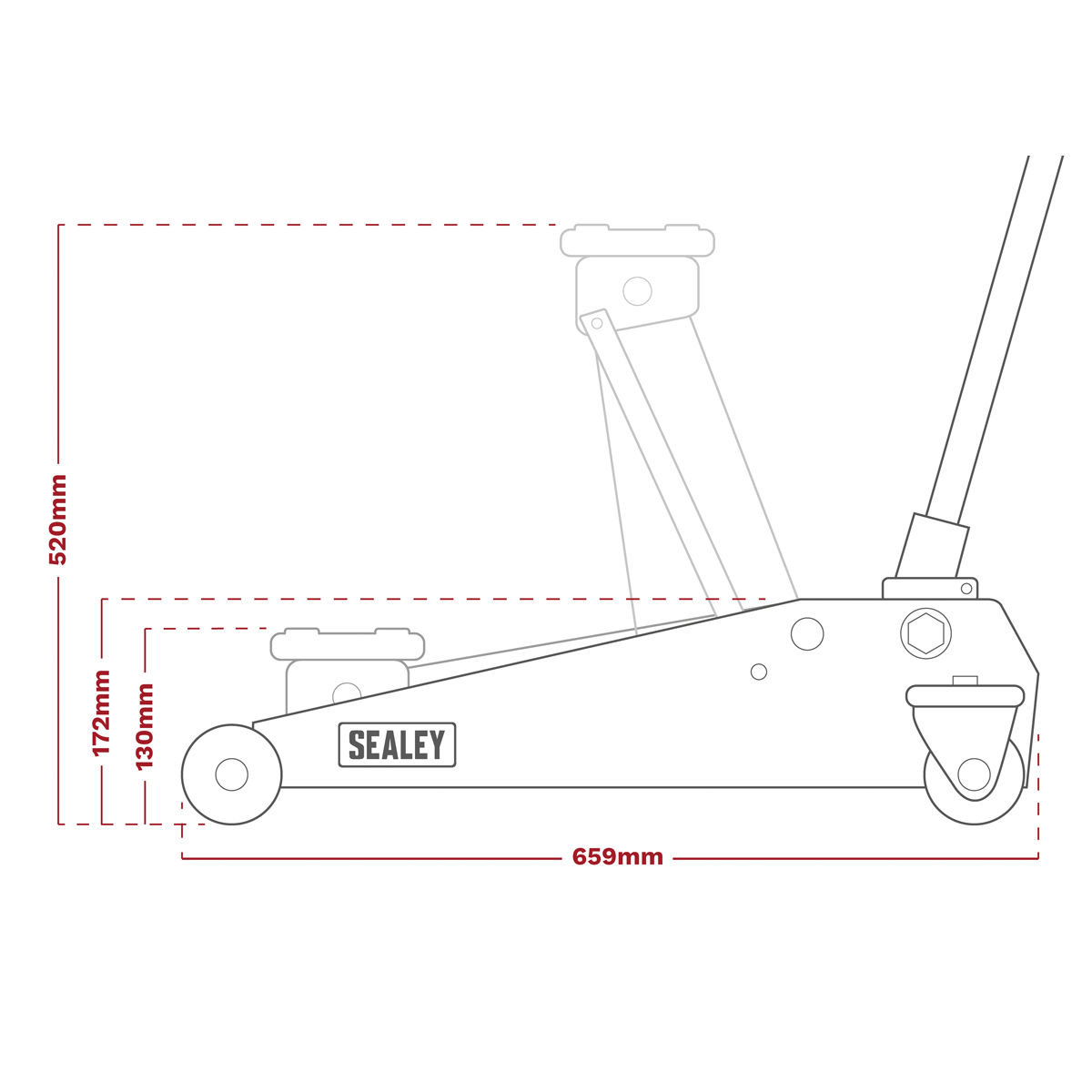 Sealey 3000CXDCOMBO1 Trolley Jack 3 Tonne & Axle Stands (Pair) 3 Tonne per Stand Combo