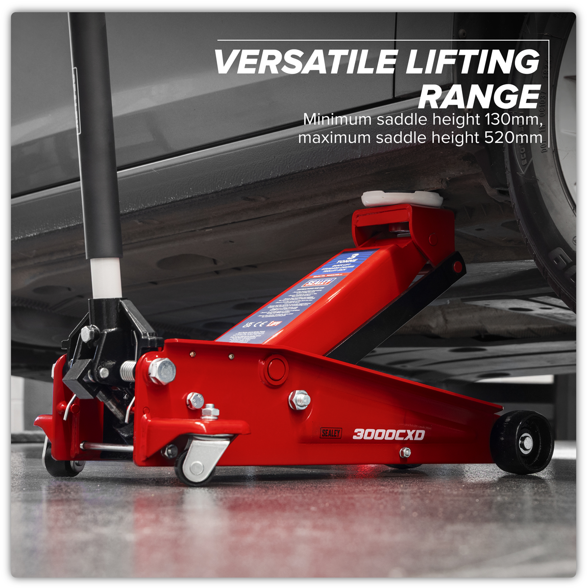 Sealey 3000CXD Quick Lift Standard Chassis Trolley Jack 3 Tonne