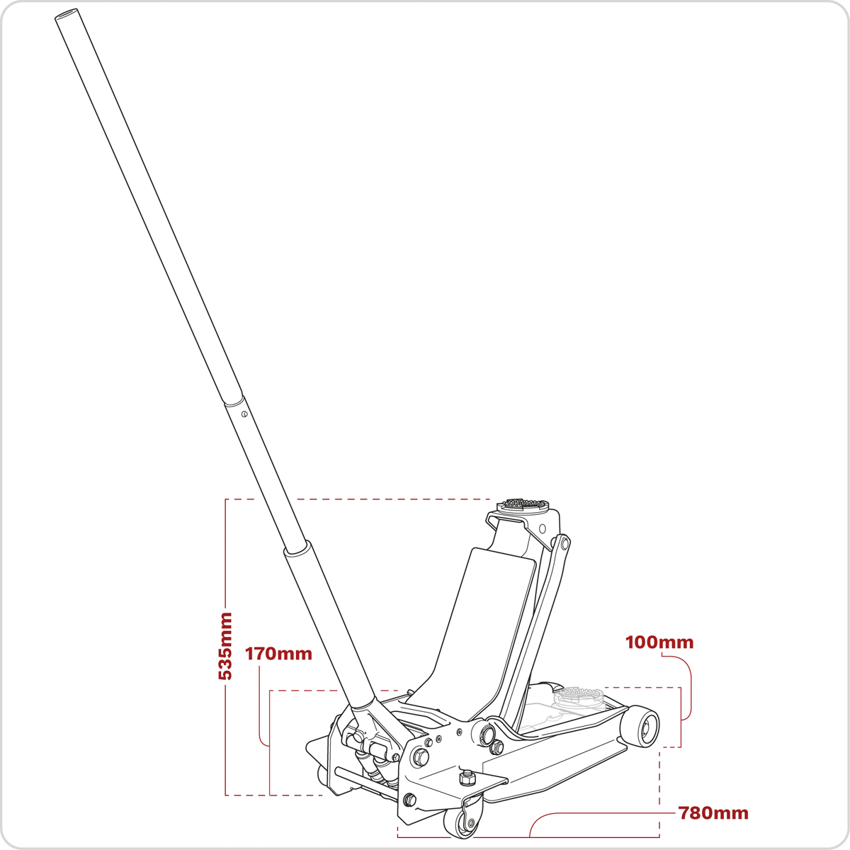 Sealey 3000SER Low Profile Trolley Jack with Rocket Lift 3 Tonne