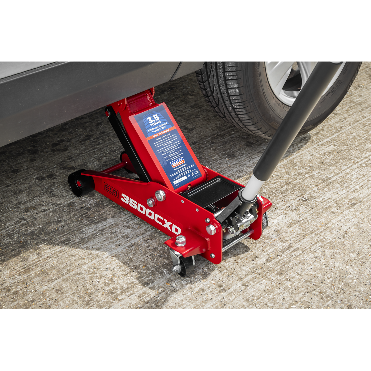 Sealey 3500CXD Trolley Jack with Super Rocket Lift 3.5 Tonne