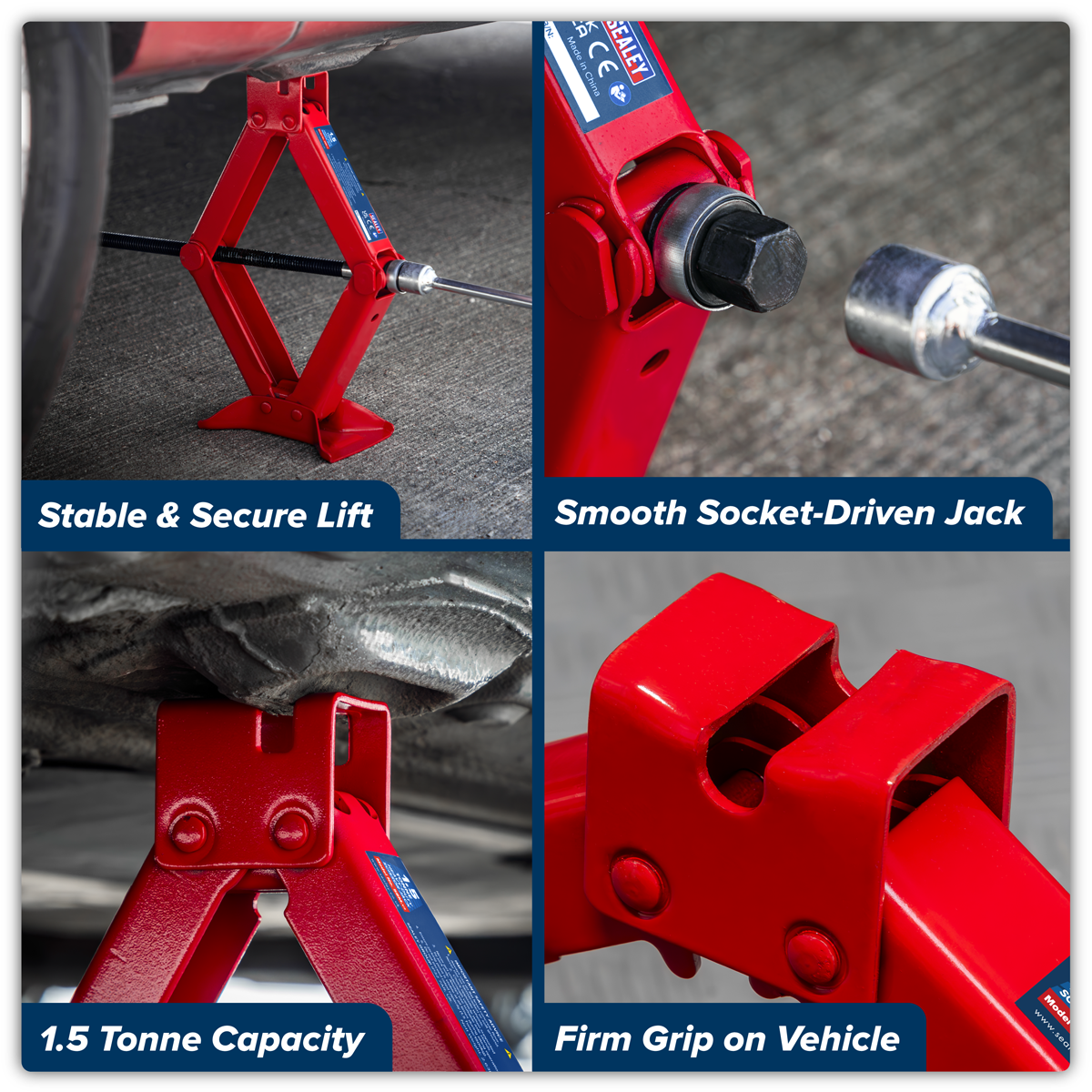 Sealey 58M Heavy-Duty Scissor Jack 1.5 Tonne