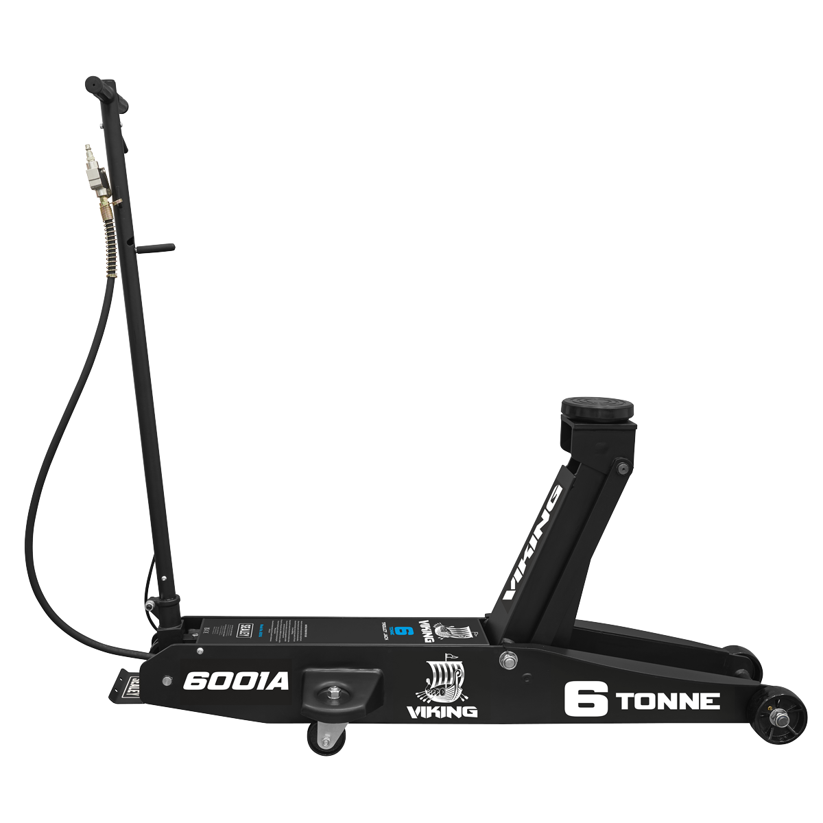Sealey 6001A Viking Professional Long Reach Air/Manual Operation Trolley Jack with Rocket Lift 6 Tonne