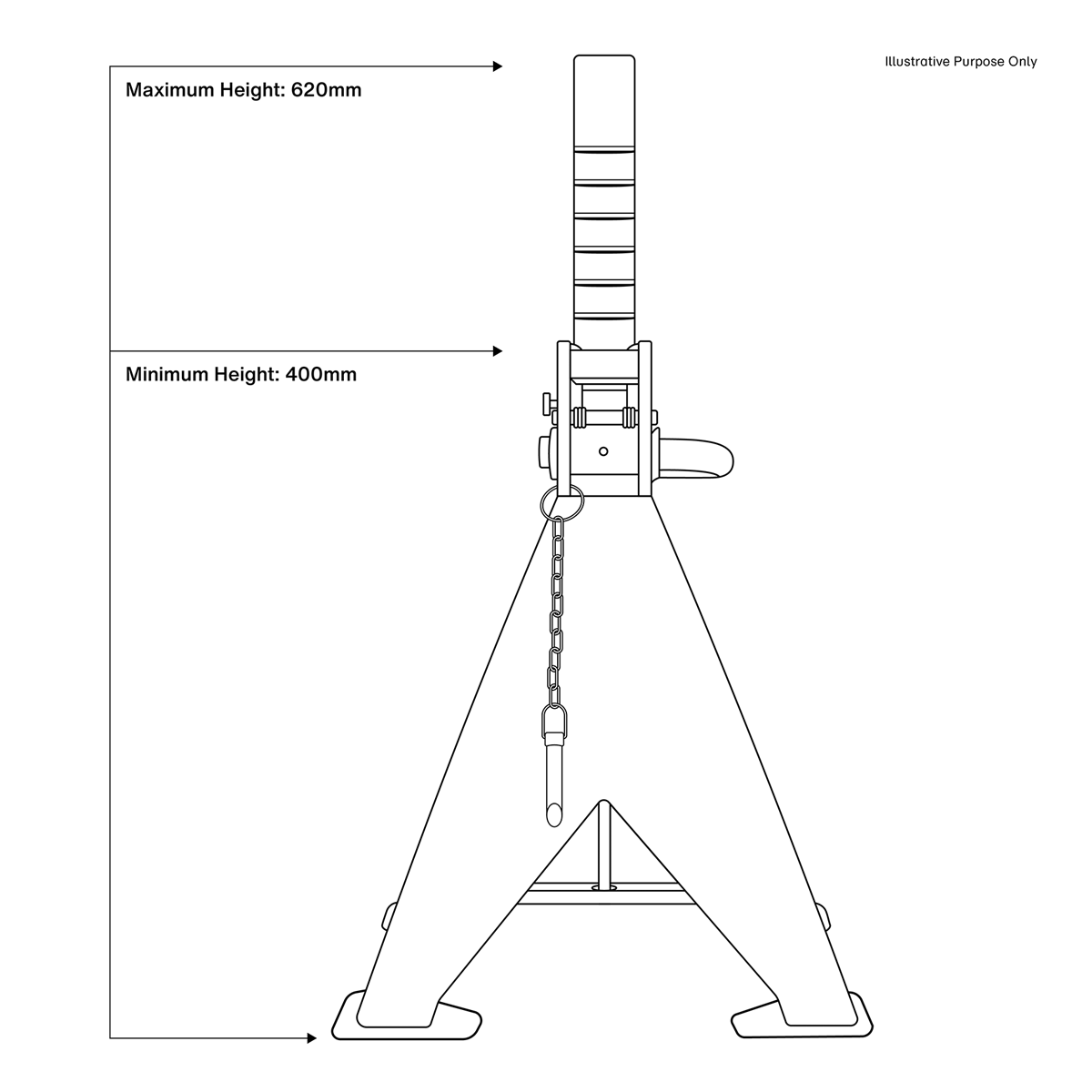 Sealey AAS5000 Auto Rise Ratchet Axle Stands (Pair) 5 Tonne Capacity per Stand