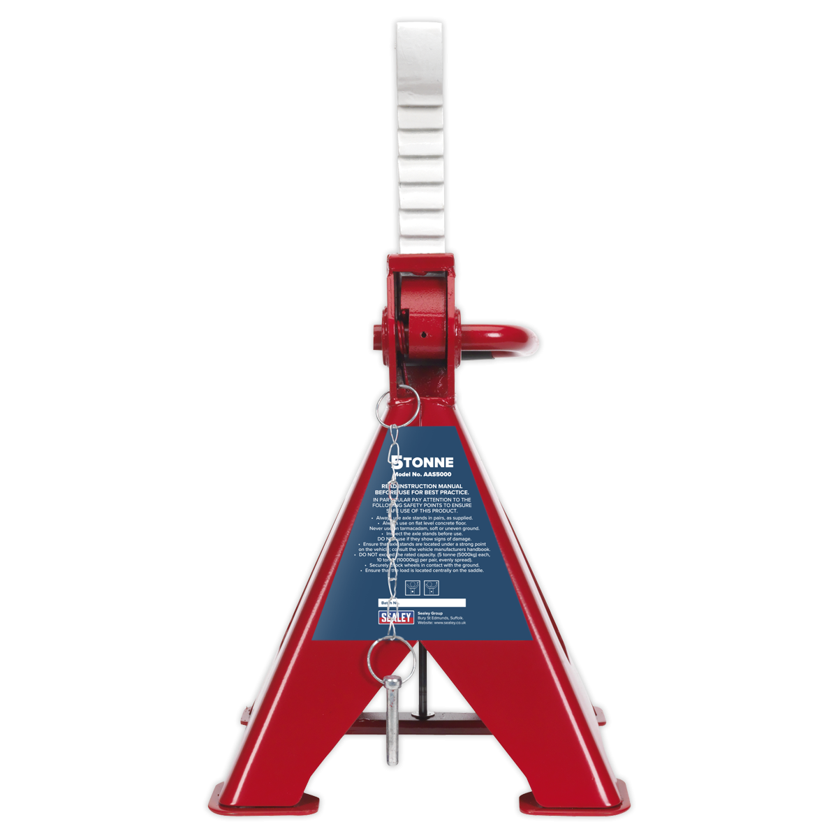 Sealey AAS5000 Auto Rise Ratchet Axle Stands (Pair) 5 Tonne Capacity per Stand
