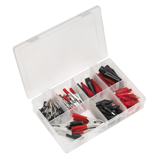 Sealey AB023CA Crocodile Clip Assortment 60pc - Black & Red
