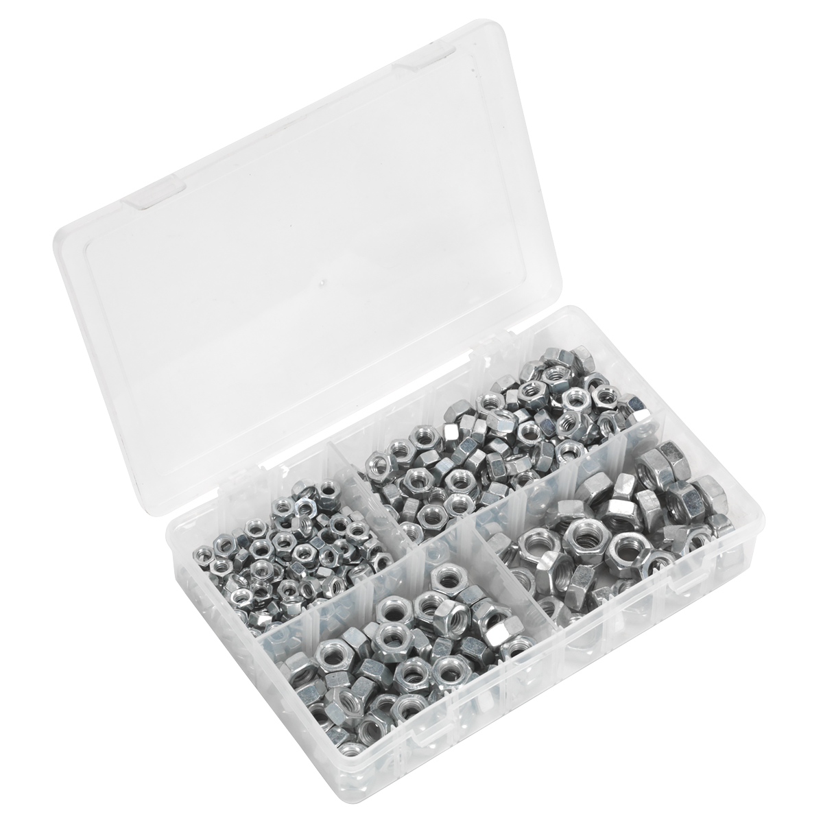 Sealey AB029SN Steel Nut Assortment DIN 934 - 1/4"-1/2"UNF 320pc