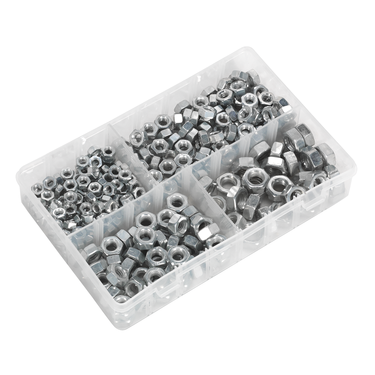 Sealey AB029SN Steel Nut Assortment DIN 934 - 1/4"-1/2"UNF 320pc