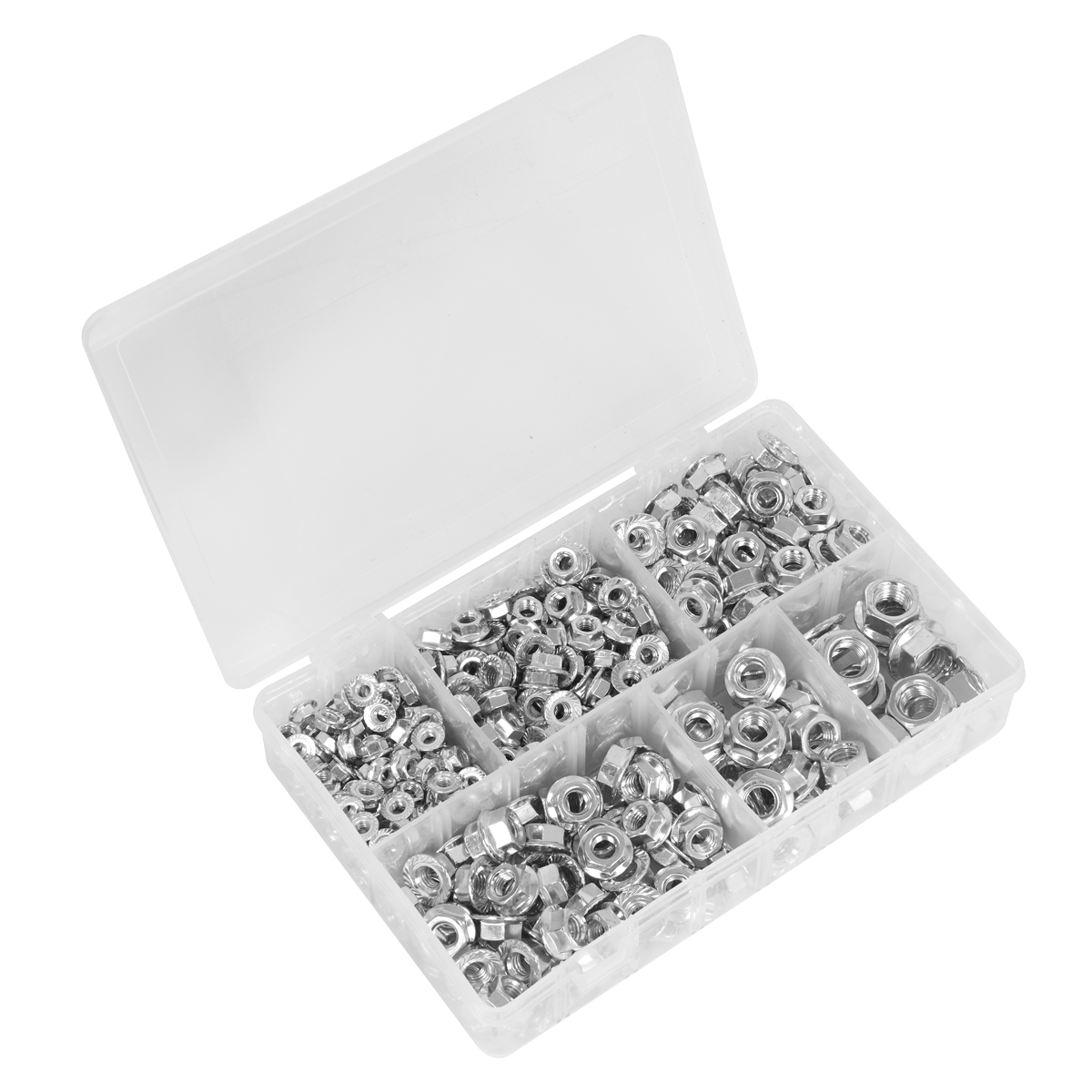 Sealey AB031FN Serrated Flange Nut Assortment M5-M12 390pc
