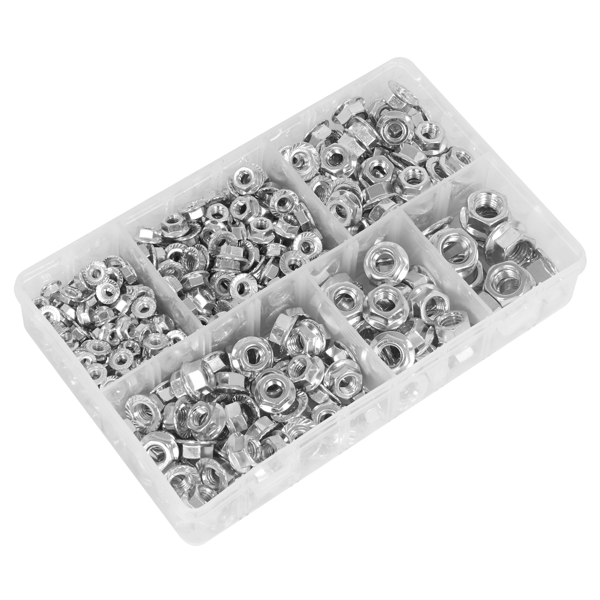 Sealey AB031FN Serrated Flange Nut Assortment M5-M12 390pc