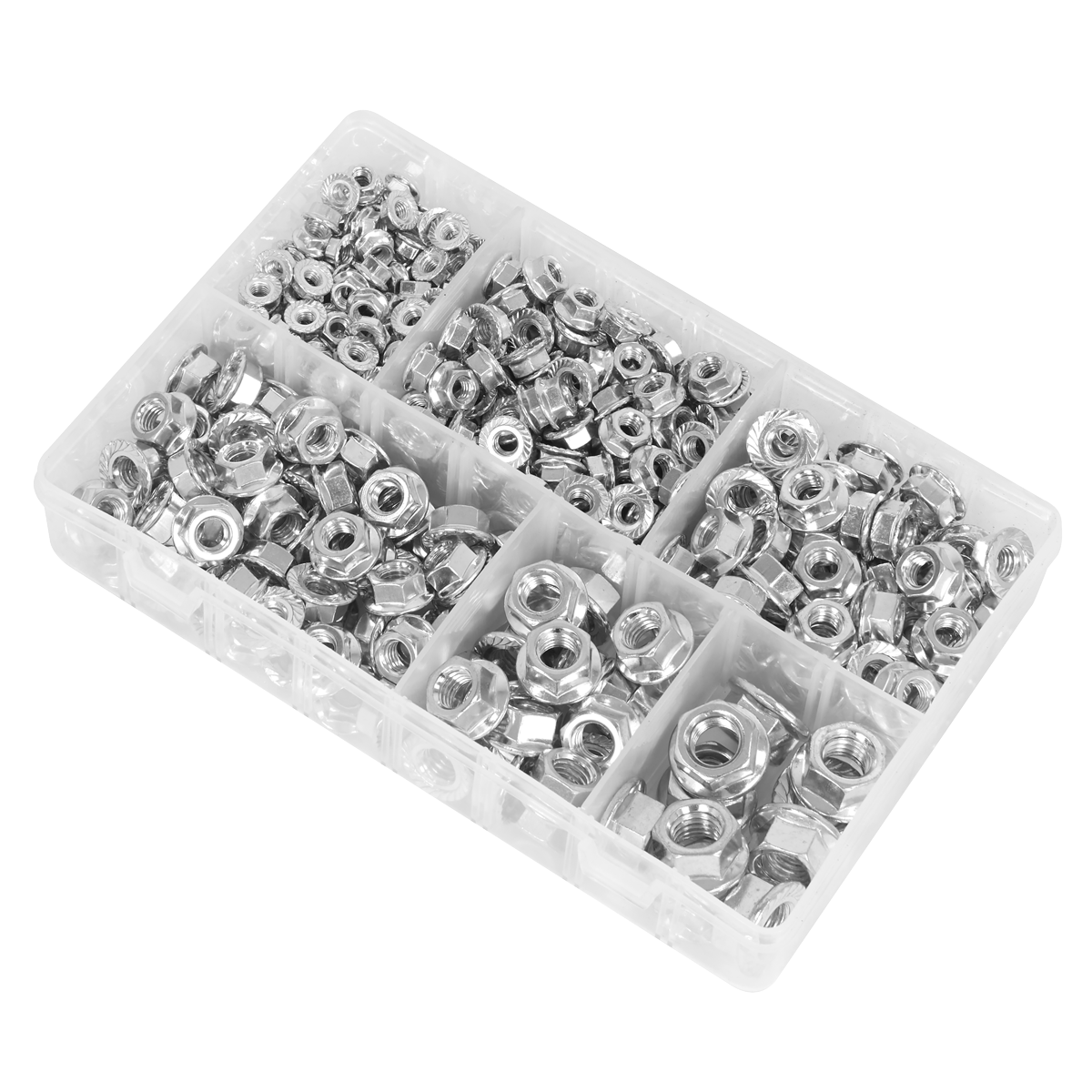 Sealey AB031FN Serrated Flange Nut Assortment M5-M12 390pc