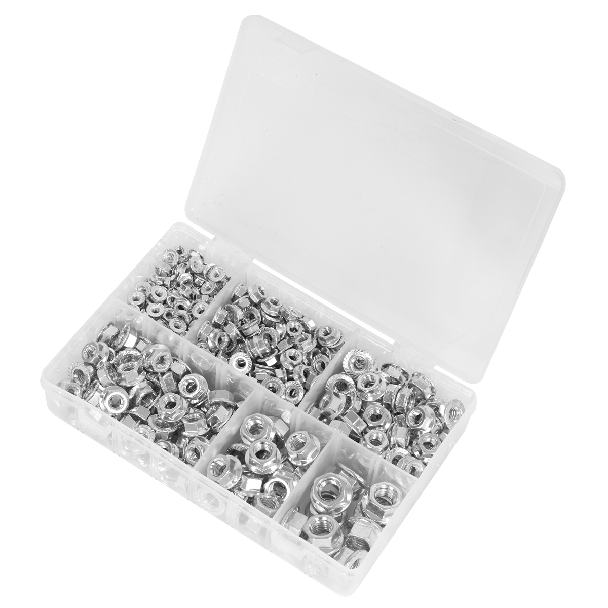 Sealey AB031FN Serrated Flange Nut Assortment M5-M12 390pc