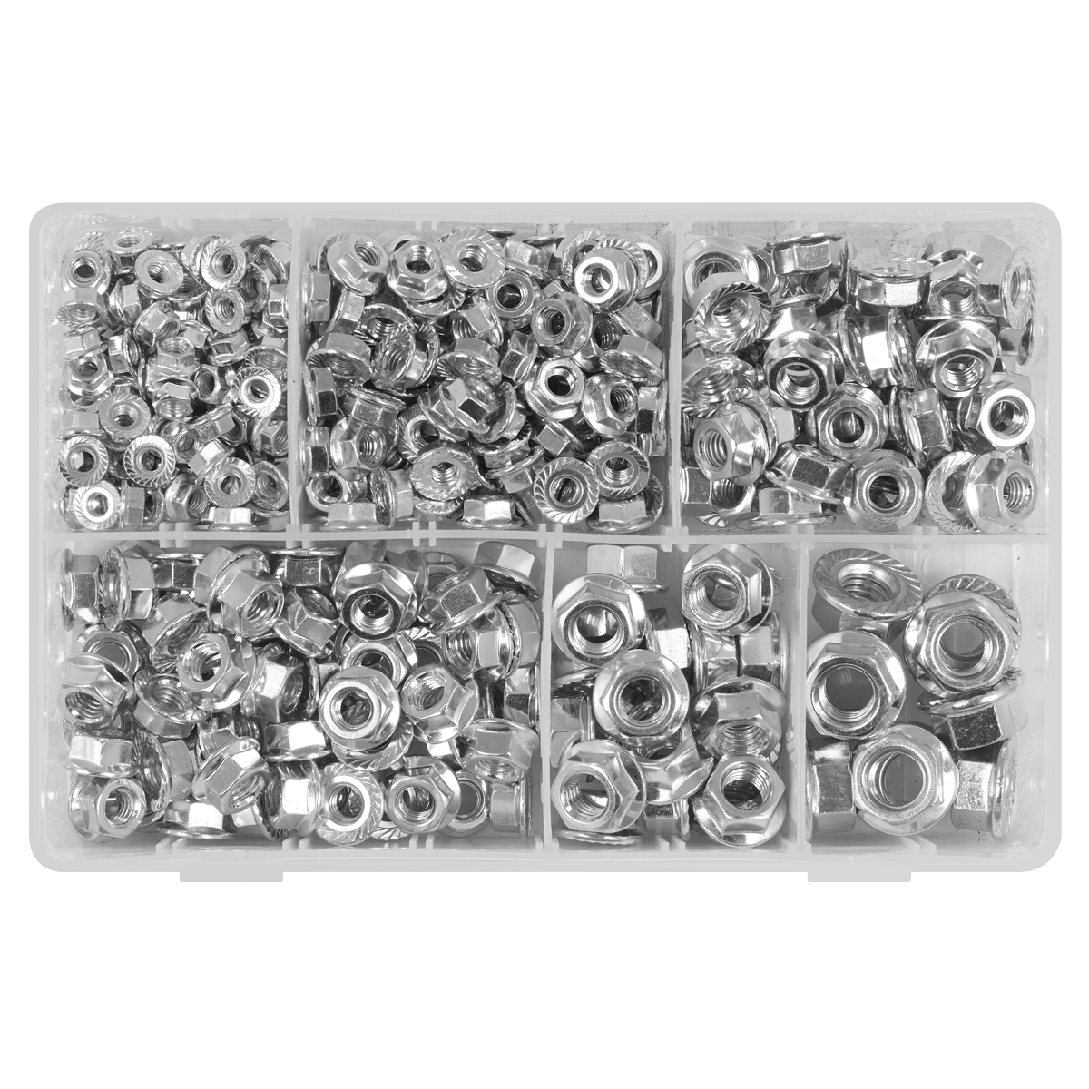 Sealey AB031FN Serrated Flange Nut Assortment M5-M12 390pc
