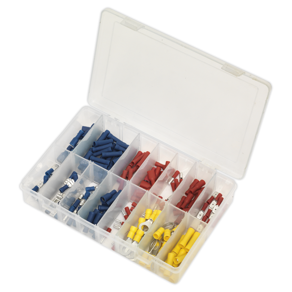 Sealey AB038MT Crimp Terminal Assortment 200pc - Blue, Red & Yellow