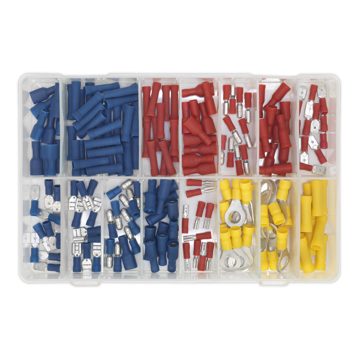 Sealey AB038MT Crimp Terminal Assortment 200pc - Blue, Red & Yellow