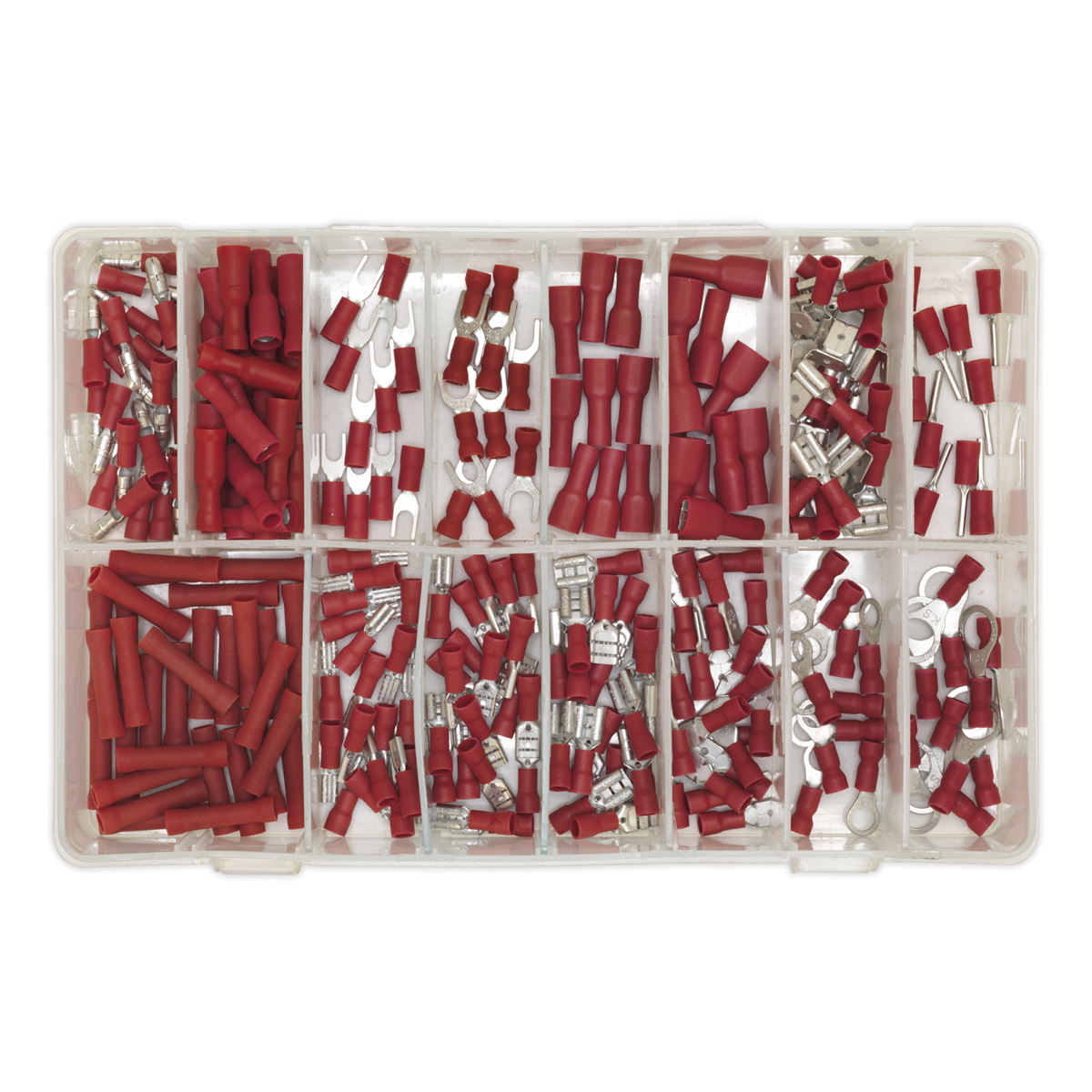 Sealey AB039RT Crimp Terminal Assortment 260pc - Red