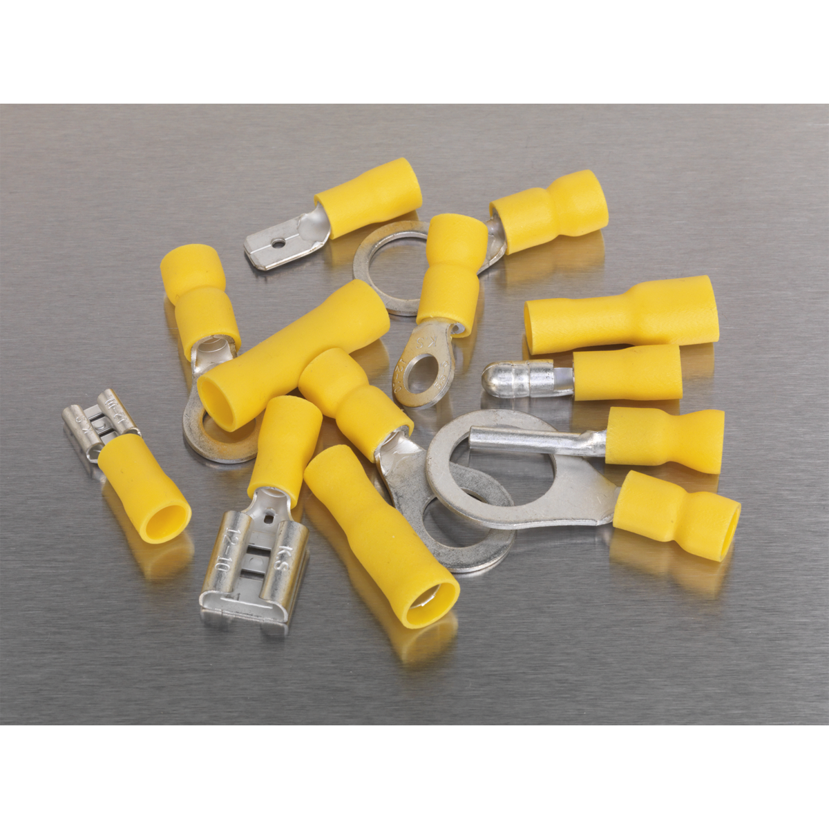 Sealey AB041YT Crimp Terminal Assortment 140pc - Yellow
