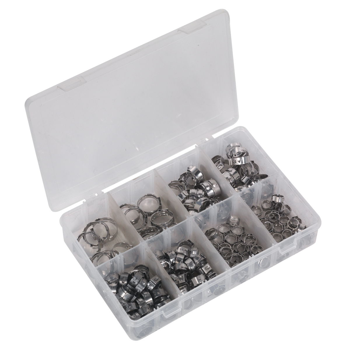 Sealey AB043SE Stainless Steel O-Clip Single Ear Assortment 160pc