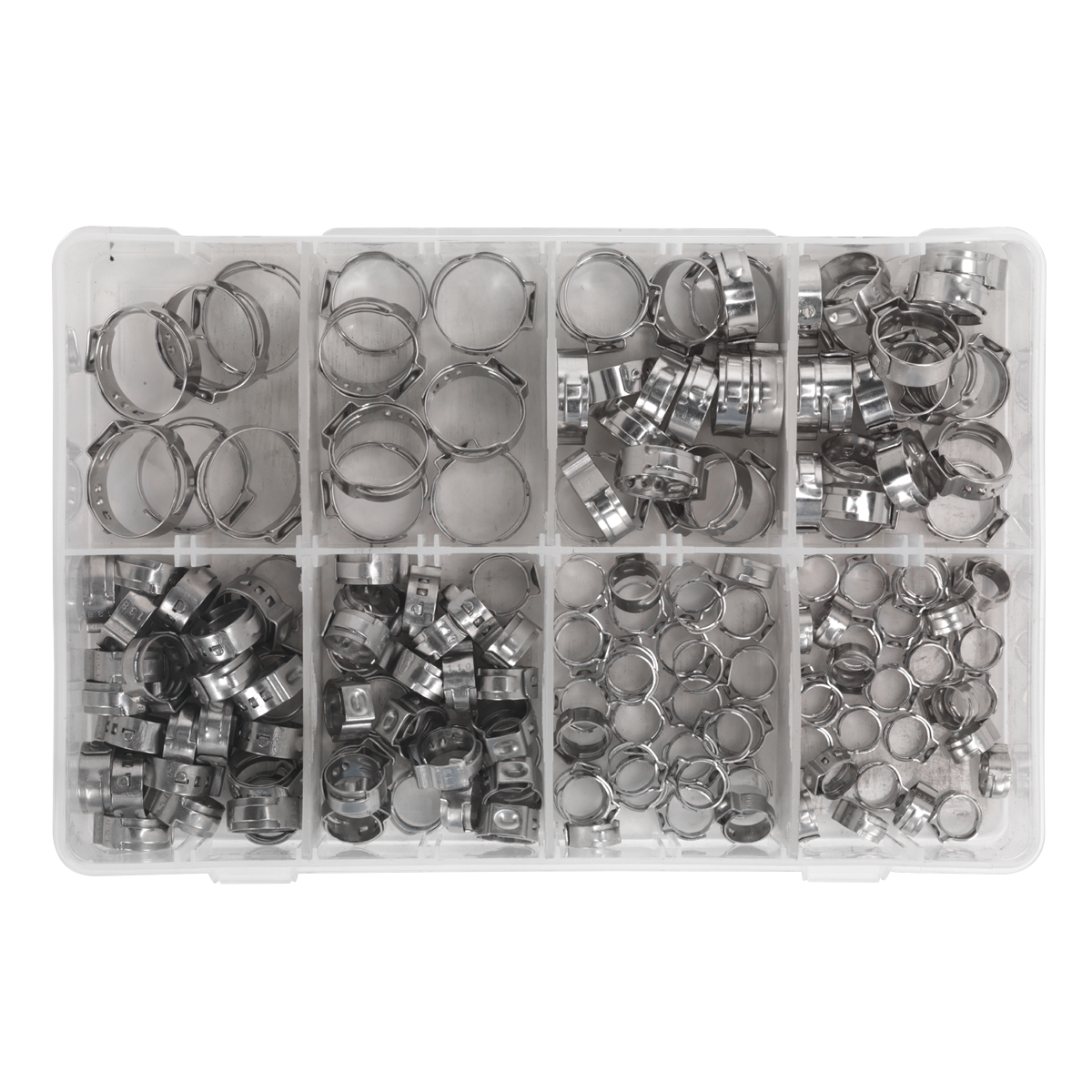 Sealey AB043SE Stainless Steel O-Clip Single Ear Assortment 160pc