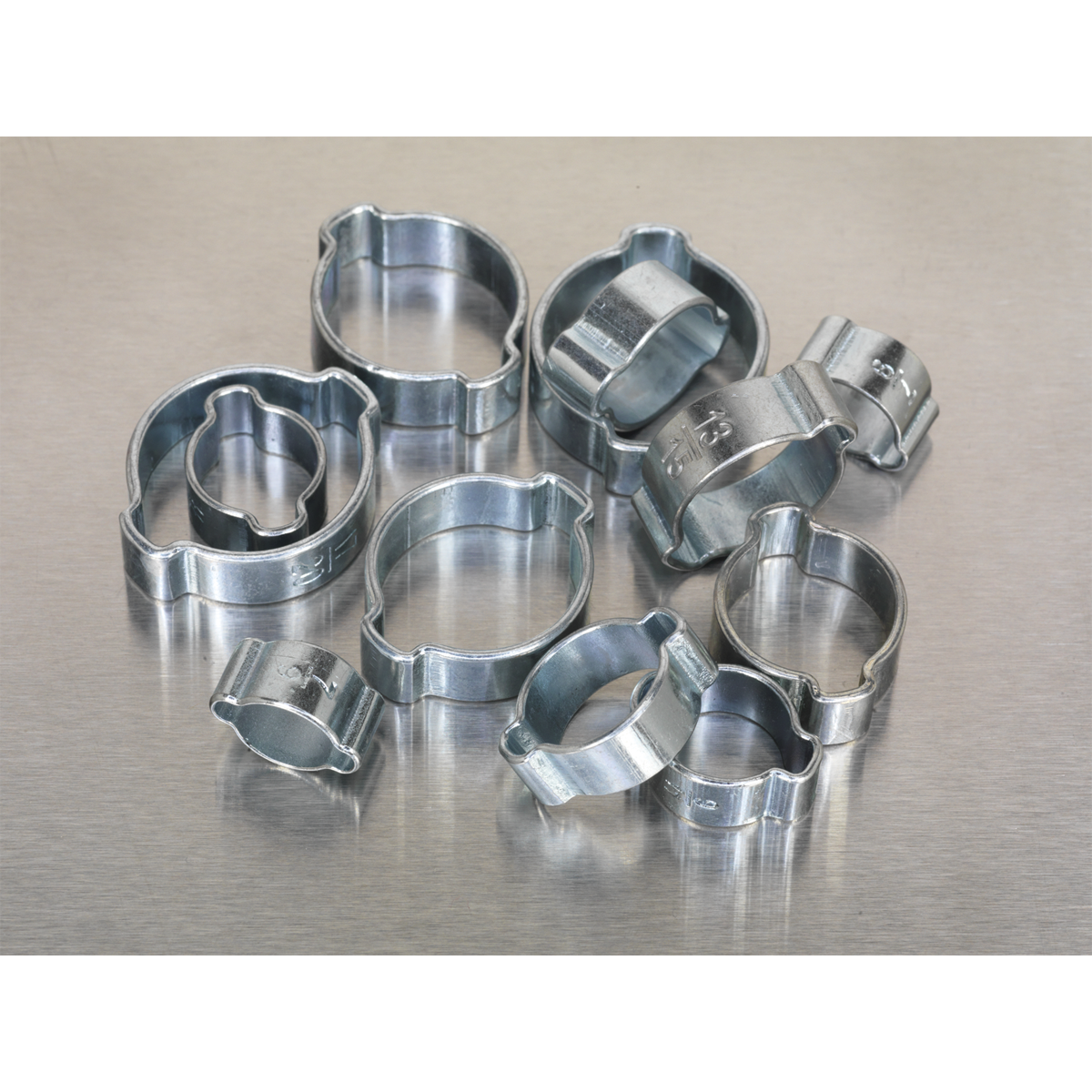 Sealey AB044DE Zinc Plated O-Clip Double Ear Assortment 140pc