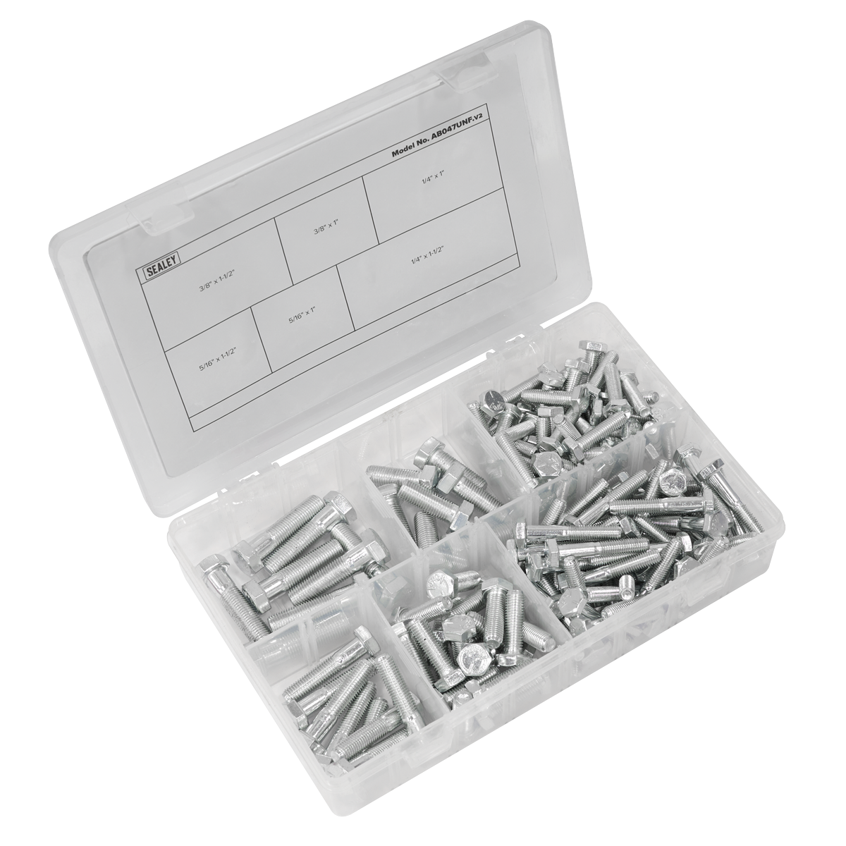 Sealey AB047UNF Setscrew Assortment 144pc 1/4"-3/8"UNF